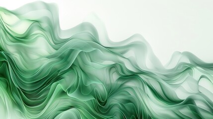 Fototapeta premium Abstract Green Fabric Waves