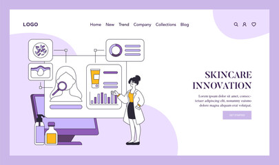 skincare innovation. Flat Vector Illustration