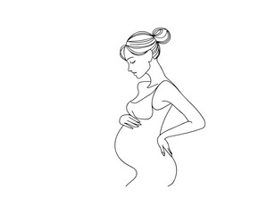 A Pragnet women line art vector design element.