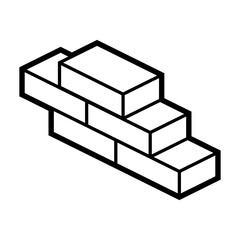 Bricks icon in isometry style. Construction image for website, app, logo, UI design.