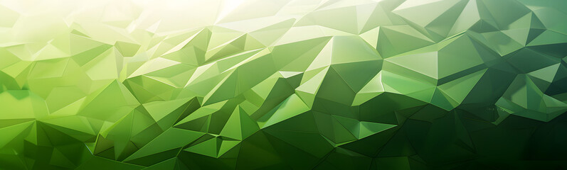 Abstract green low poly background of triangles.