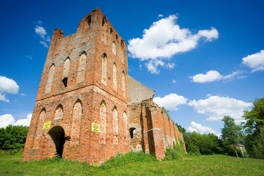 Ruins of Lutheran church in Borki, Bartoszyce district, Poland (former Borken, East Prussia)