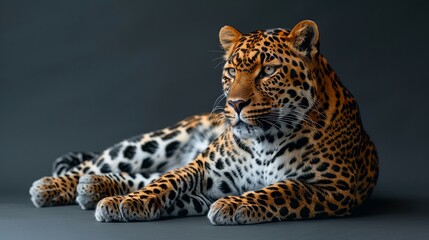 Obraz premium Close-up portraits of a tiger, leopard, and jaguar, three wild spotted big cats with powerful builds