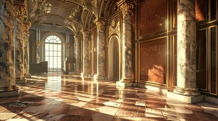 Obraz premium Beyond Reality Realms Interior. AI generated art illustration.