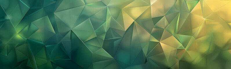 Obraz premium Abstract green low poly background of triangles.