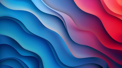 Red and blue abstract gradient background. Wavy gradient wallpaper illustration.