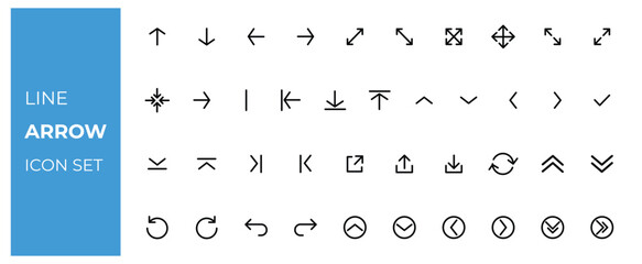 Arrow icons. Simple cursors, pointers and direction buttons vector illustration.