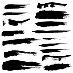 和風素材　筆で描かれた線のイラストセット　ベクター