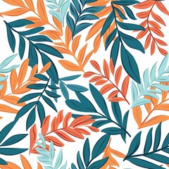 Fototapeta premium Seamless pattern of colorful autumn leaves, perfect for trendy, nature inspired designs