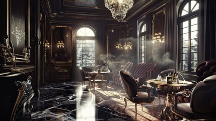 Naklejka premium Eternal Ancestral Interior. AI generated art illustration.