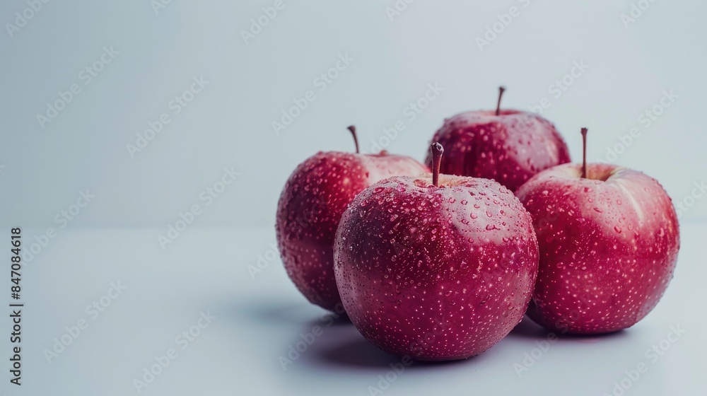 Sticker Red apples against a white backdrop