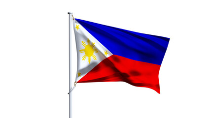 Waving flag of philippines isolated on Transparent background.