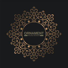 Luxury Gold round floral frame design