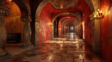 Fototapeta premium Mystical Mountain Monasteries. AI generated art illustration.