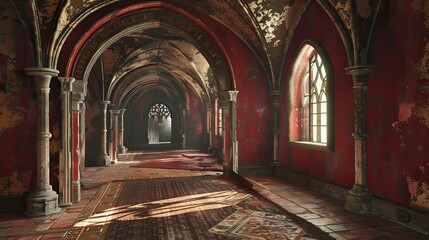 Obraz premium Mystical Mountain Monasteries. AI generated art illustration.