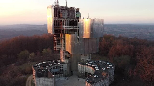 Drone Shot of huge abandoned Building, Petrova Gora, Croatia