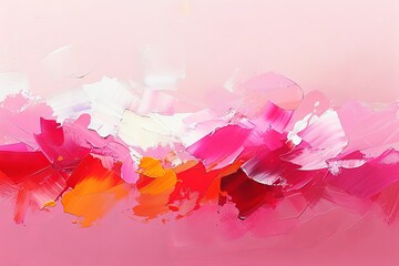 Abstract texture of multi-colored strokes of paint in the style of impressionism, covering the entire surface, copy space banner