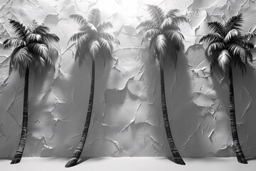 Palm trees swaying in the tropical wind.