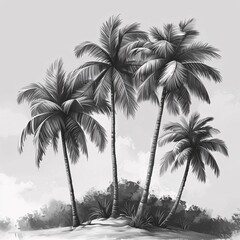 Palm trees with a golden sunset glow.