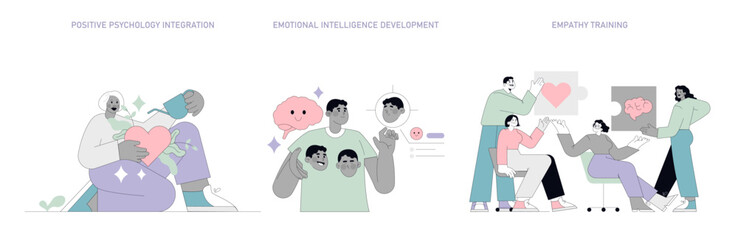 Humanistic Psychology. Flat Vector Illustration