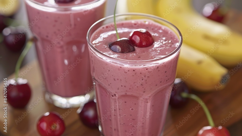 Canvas Prints cherry and banana smoothie