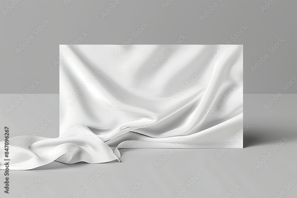 Wall mural a white sheet with a white rectangular object on it