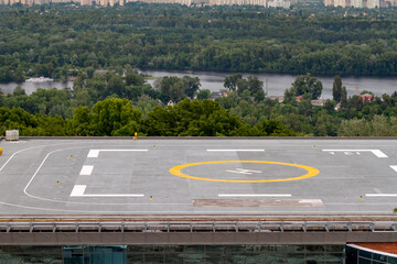 Helicopters landing area on roof of building ....