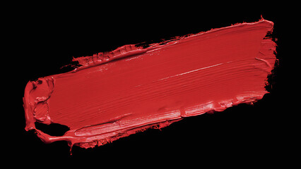 Yellow paint stroke against a black background.Thick and textured, with visible brush strokes and a slightly uneven application