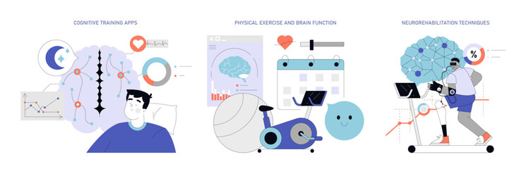 Neuroplasticity. Flat Vector Illustration