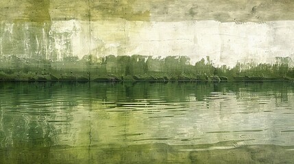 Obraz premium A cracked and weathered wall, covered with moss and lichens, with small plants growing from the lower part of the wall. Copy space banner