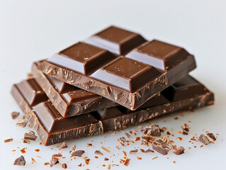 Stacked Chocolate Bars with Chocolate Shavings