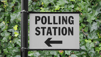 Polling station sign