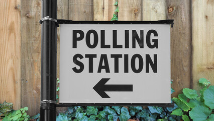Polling station sign