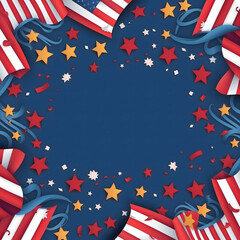 Fototapeta premium Patriotic American Background with Stars and Stripes for Holidays