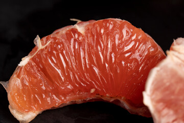 slices of peeled grapefruit close-up