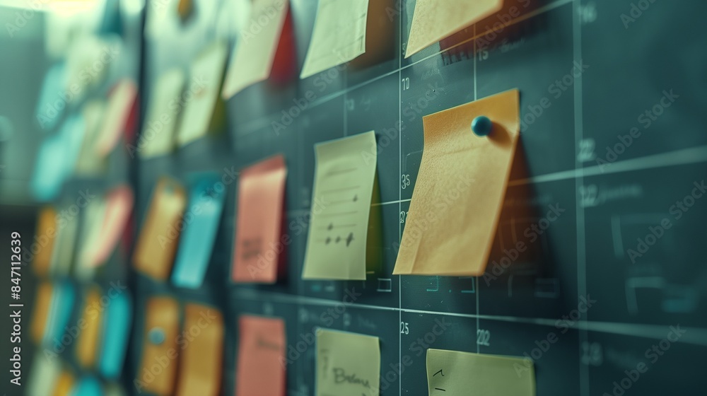 Poster time management and meeting information. effective work planning with a precise schedule, ensuring p