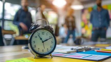 Time management and meeting information. Effective work planning with a precise schedule, ensuring productivity and organization in a professional setting with clear deadlines and goals.