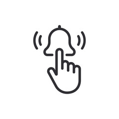 Forefinger. Pointer cursor. Turn on button. Turn off. Hand mouse cursor. Notification sign. Bell icon. Alert sign. Signal symbol. Alarm sign. Reminder icon. Incoming message. Ringtone sign. Notice