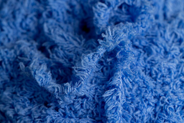 new soft blue threads with traces of other threads close-up