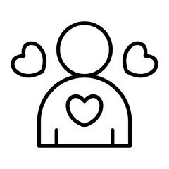 Self Love Vector Line Icon