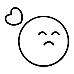 Contemplating Vector Line Icon