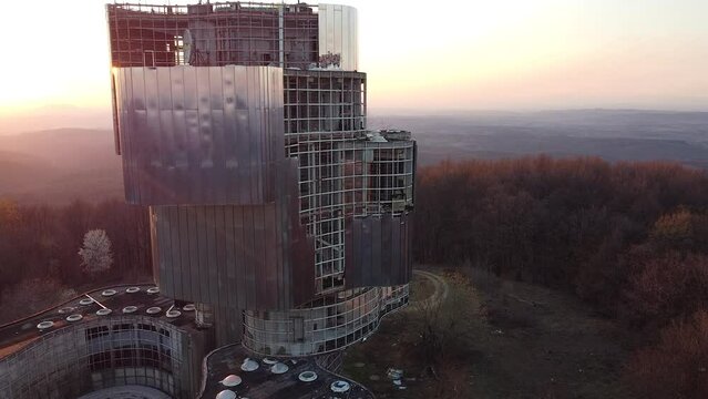 Drone Shot of huge abandoned Building, Petrova Gora, Croatia