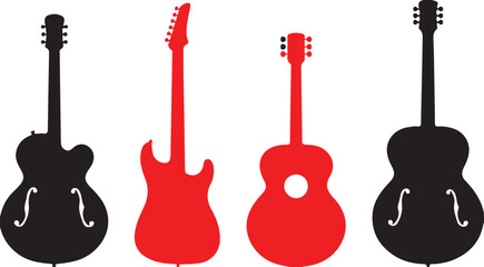 Fototapeta premium Acoustic Guitar Vector - Acoustic Guitar Silhouette