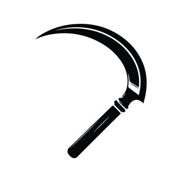 recommend clip art: Sickle black silhouette vector with white color background