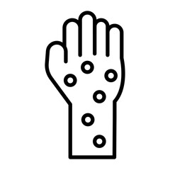 Hand Rash Vector Line Icon