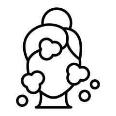 Face Cleanse Vector Line Icon