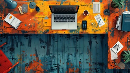 startup ecosystem flat design top view collaborative theme cartoon drawing vivid