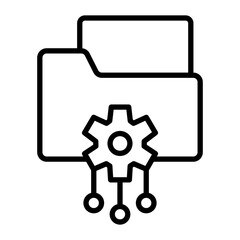 Digital Asset Management Vector Line Icon