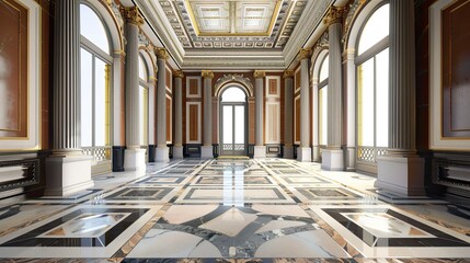 Obraz premium Interior of church. AI generated art illustration.