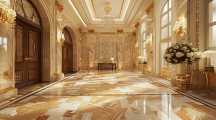 Obraz premium Interior of church. AI generated art illustration.